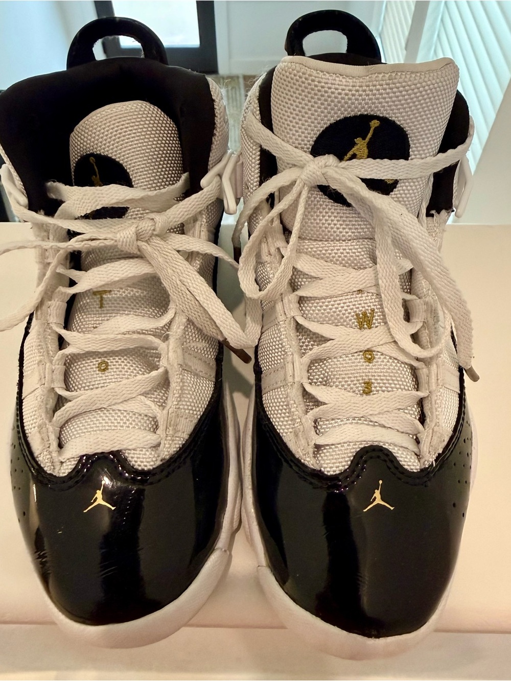 Jordan Kids Black and White Sneakers